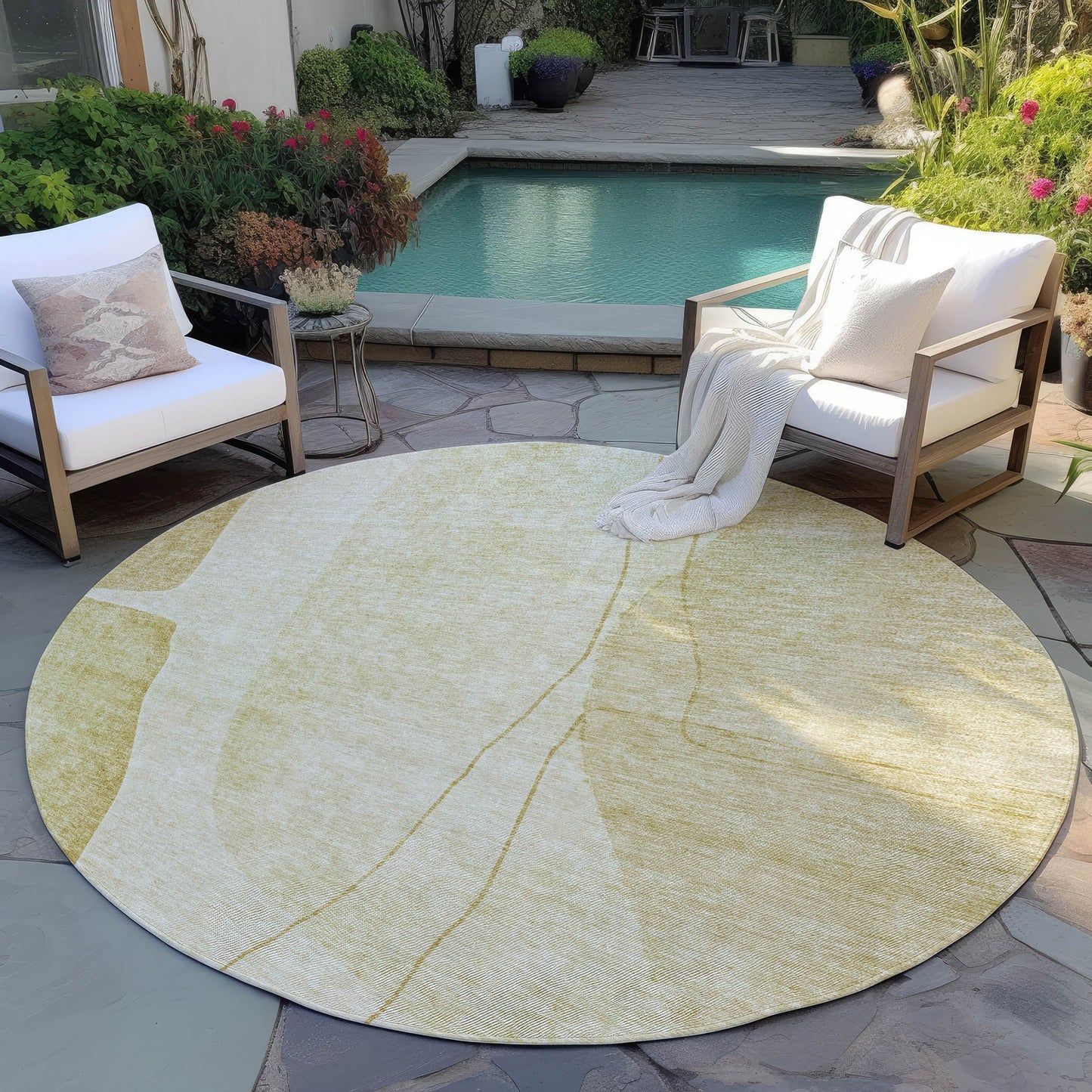 Addison Rugs Modern Gold Washable Indoor-Outdoor Rug