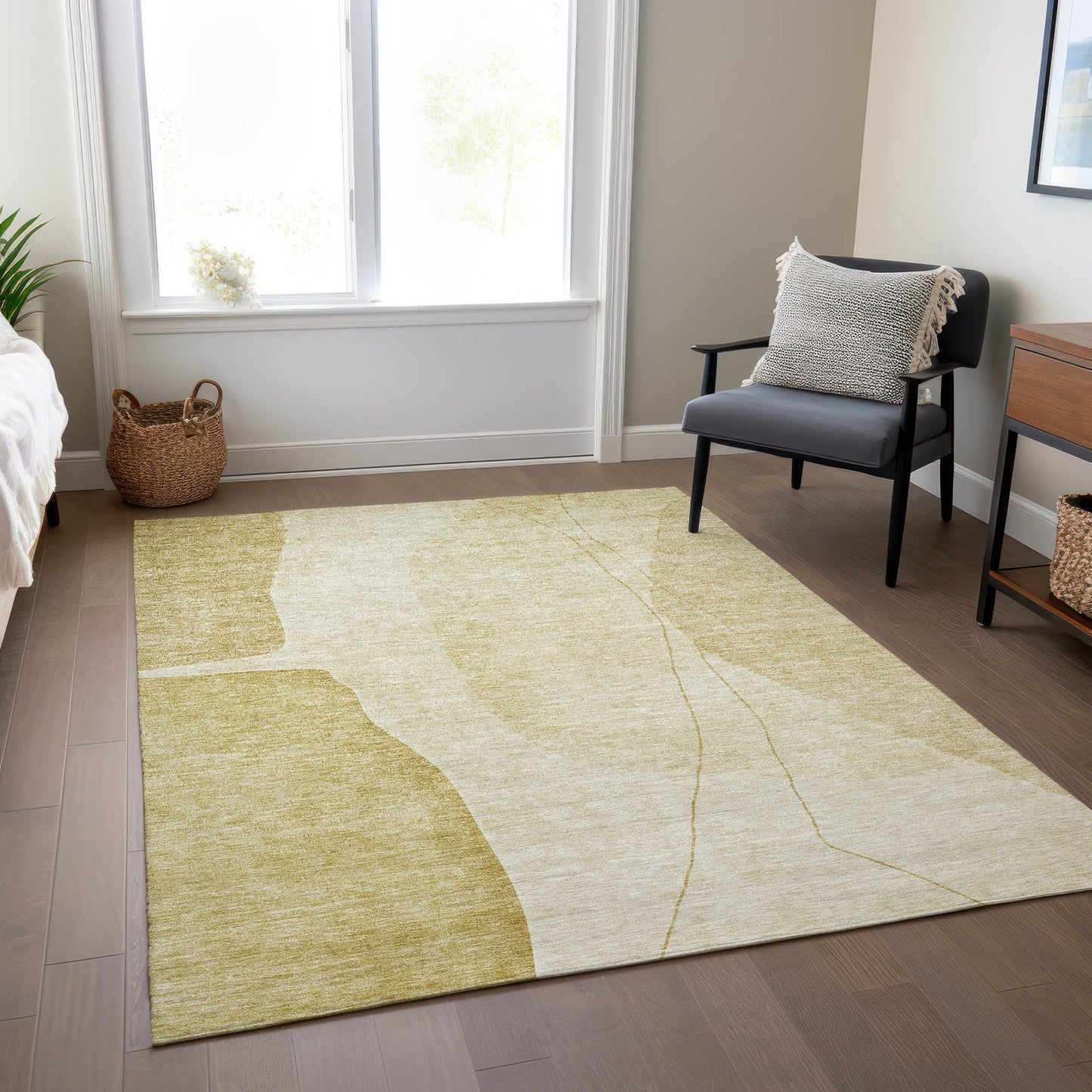 Addison Rugs Modern Gold Washable Indoor-Outdoor Rug