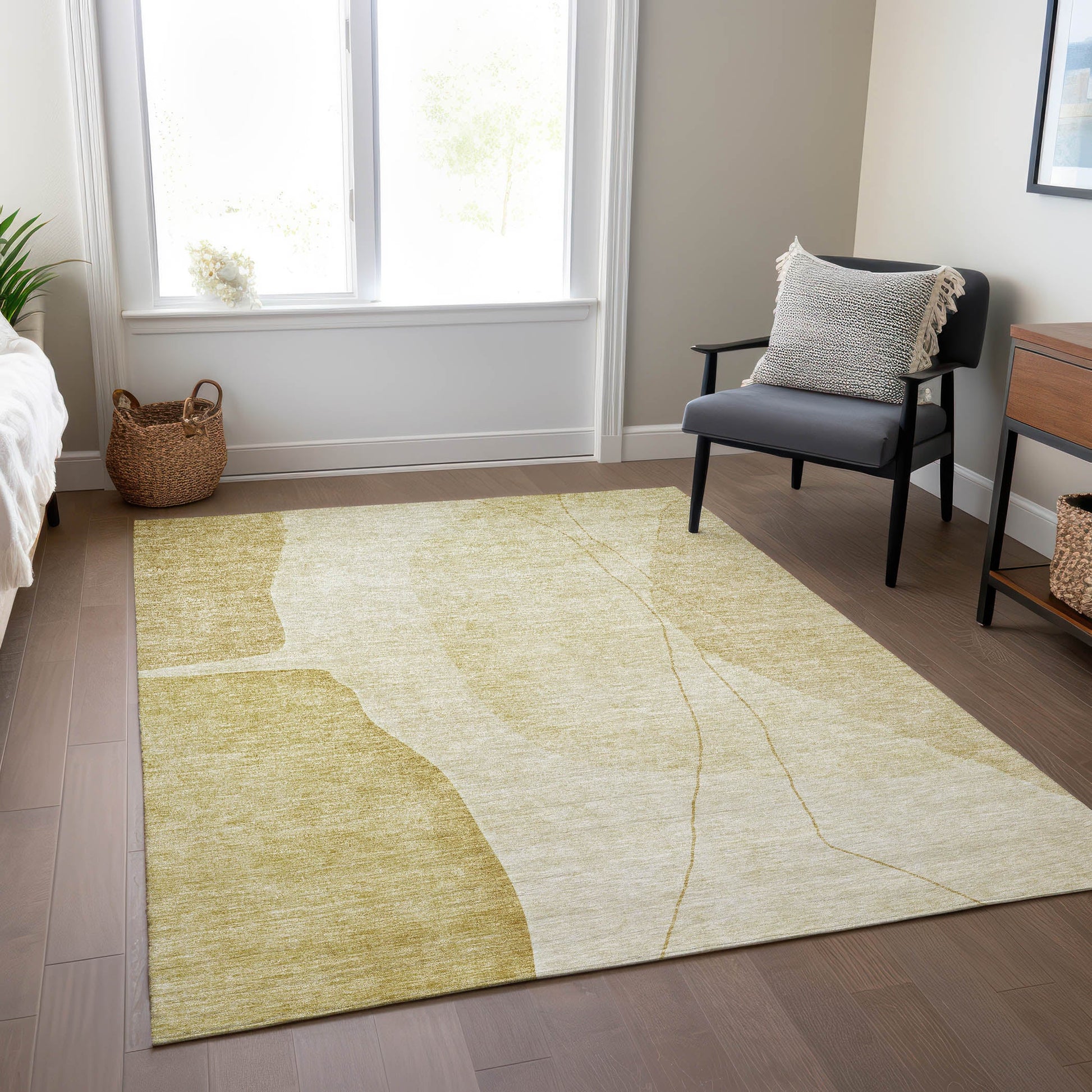 Addison Rugs Modern Gold Washable Indoor-Outdoor Rug
