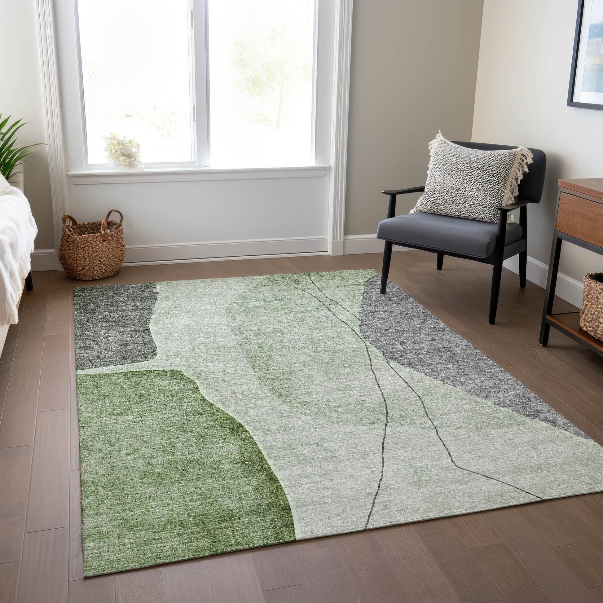 Addison Rugs Modern Green Washable Indoor-Outdoor Rug