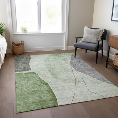 Addison Rugs Modern Green Washable Indoor-Outdoor Rug