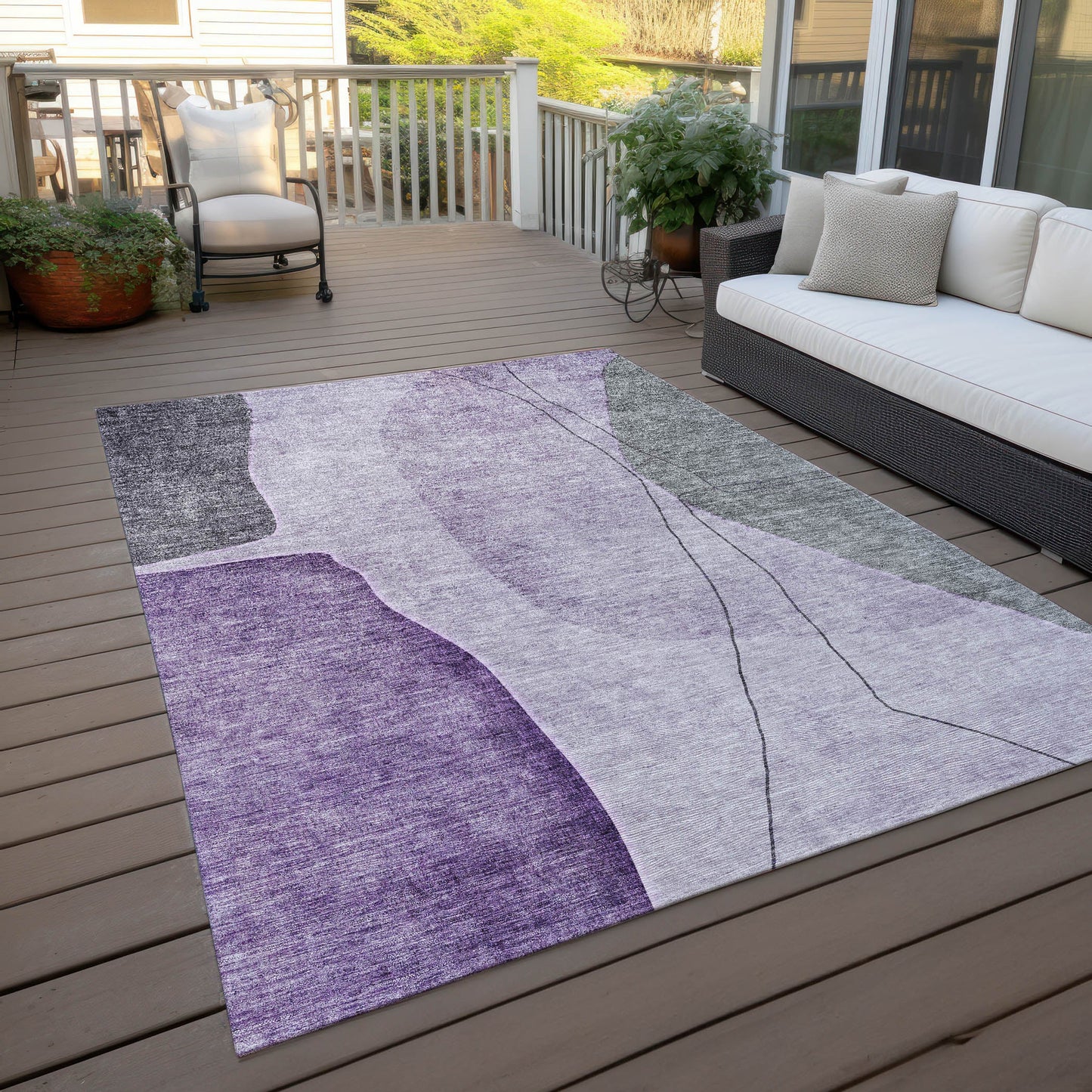 Addison Rugs Modern Purple Washable Indoor-Outdoor Rug