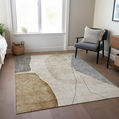 Addison Rugs Modern Taupe Washable Indoor-Outdoor Rug