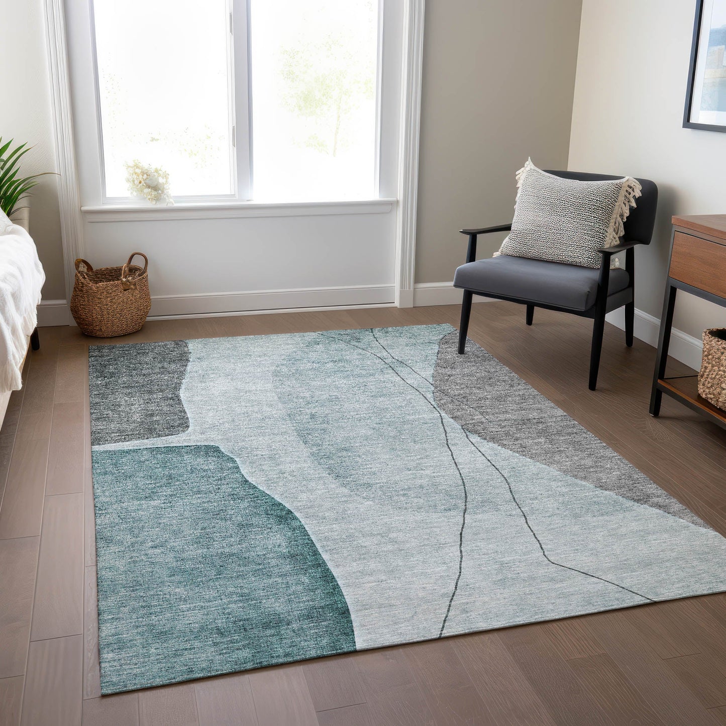 Addison Rugs Modern Teal Washable Indoor-Outdoor Rug