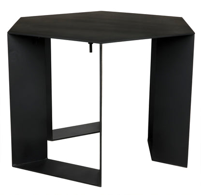 Modicus Side Table, Black Steel-Side Tables-Noir-Sideboards and Things