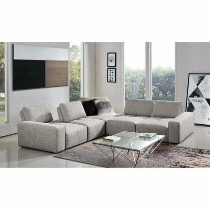 Modular 2-Seater with Adjustable Backrests in Light Grey Fabric Modular Sofas Sideboards and Things  By Diamond Sofa