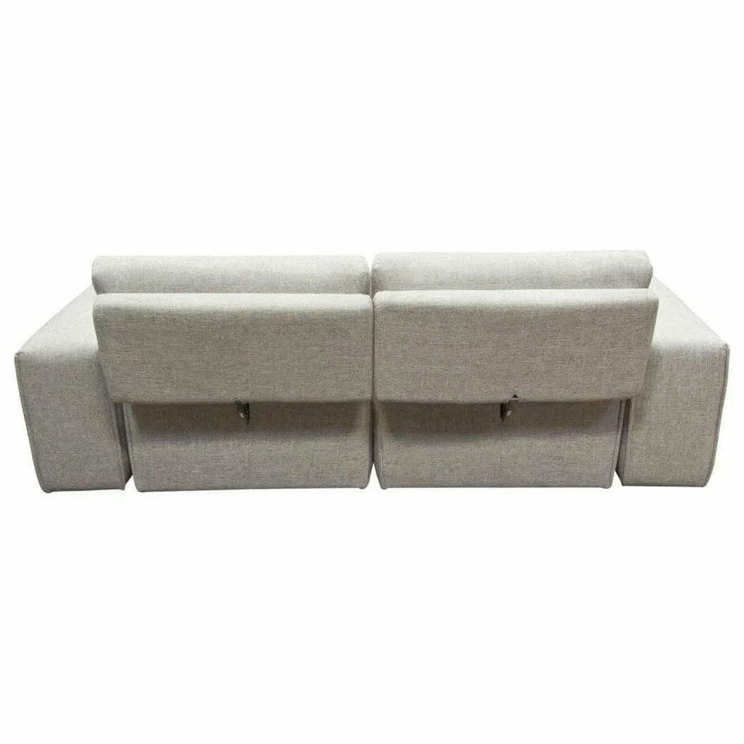 Modular 2-Seater with Adjustable Backrests in Light Grey Fabric Modular Sofas Sideboards and Things  By Diamond Sofa