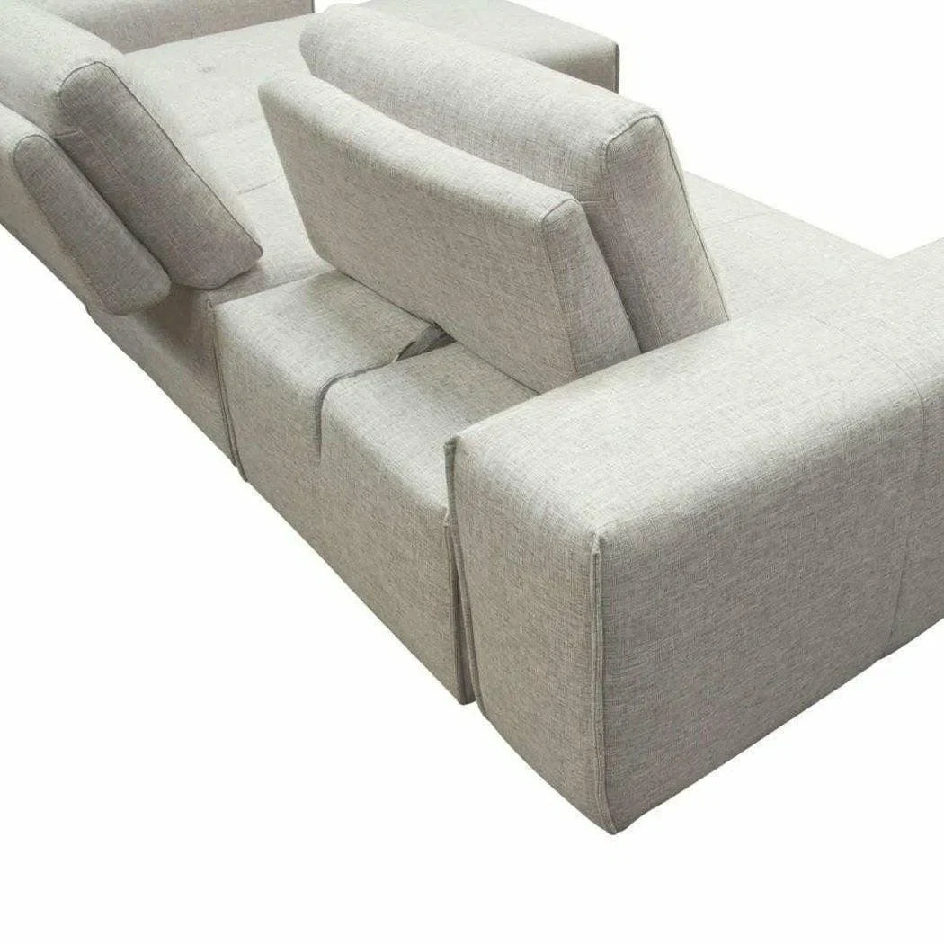 Modular 3-Seater Chaise Sectional with Adjustable Backrest Modular Sofas Sideboards and Things  By Diamond Sofa