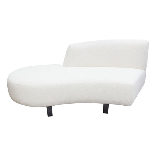 Diamond Sofa Modular Curved Back White Boucle Sherpa Left Chaise