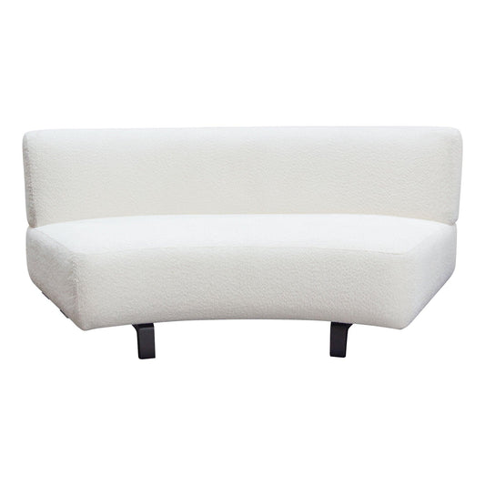 Diamond Sofa Modular Curved Back White Boucle Sherpa Loveseat