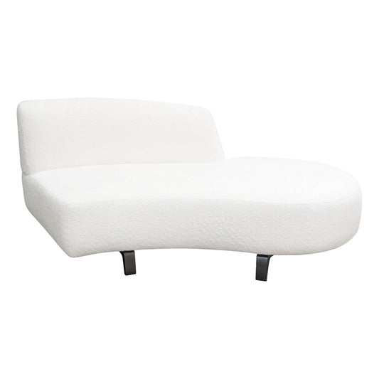 Diamond Sofa Modular Curved Back White Boucle Sherpa Right Chaise