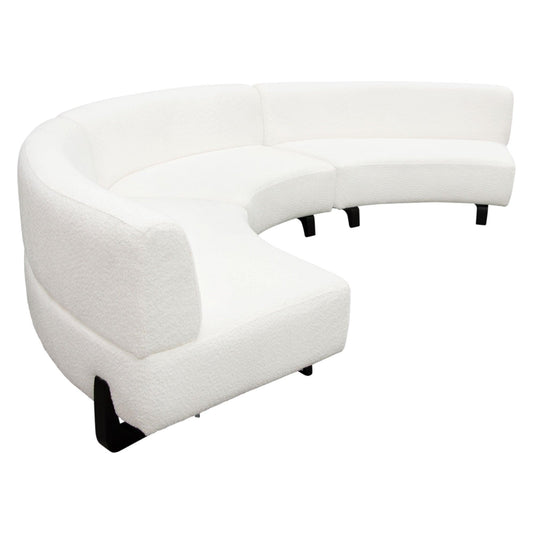 Modular Armless Curved Back White Boucle Sherpa Sofa 3PC Set Modular Sofas Sideboards and Things  By Diamond Sofa