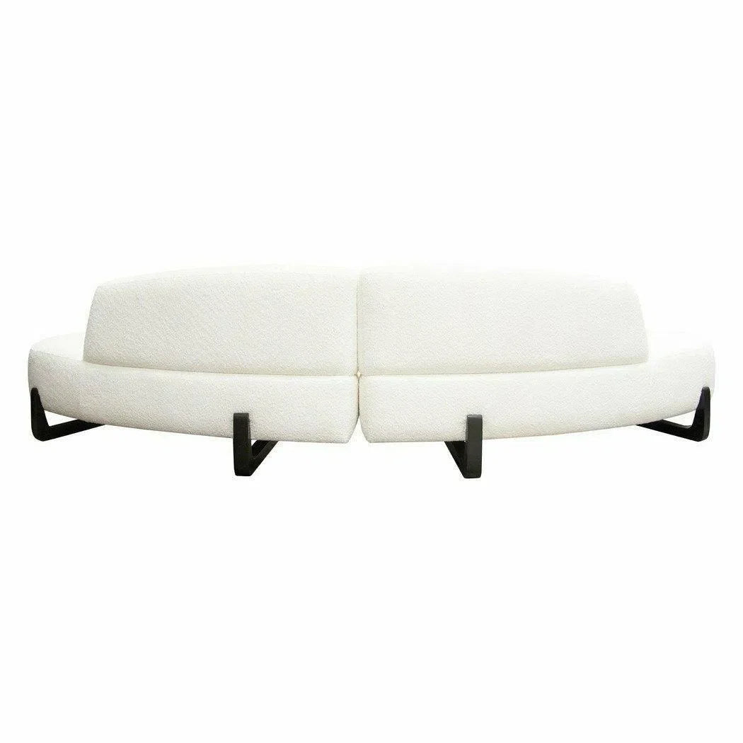 Modular Curved Back White Boucle Sherpa Sofa Chaise 2PC Set Modular Sofas Sideboards and Things  By Diamond Sofa