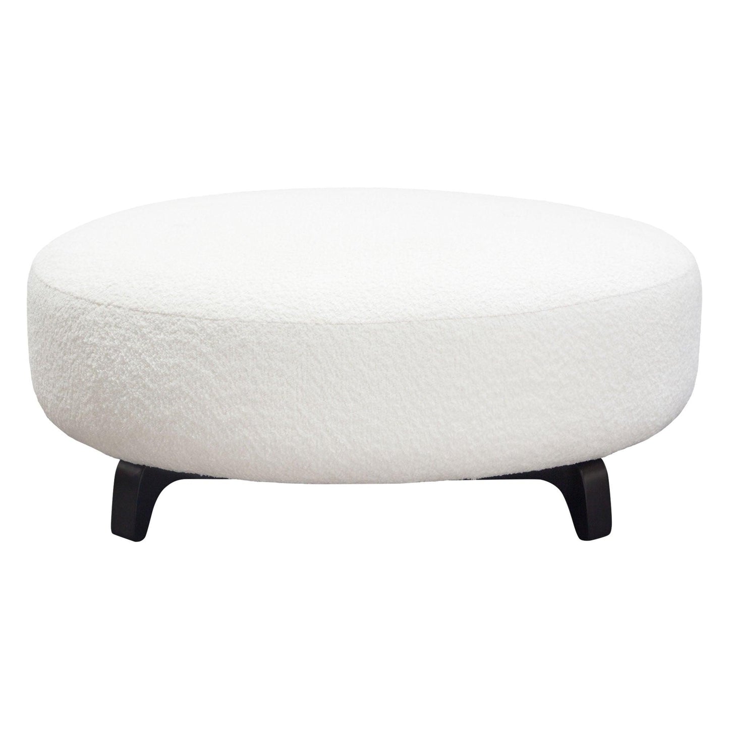 Modular Round White Boucle Sherpa Ottoman Table Modular Components Sideboards and Things  By Diamond Sofa