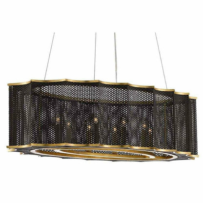 Mole Black Gold Leaf Nightwood Chandelier Chandeliers Sideboards and Things By Currey & Co