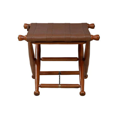 Mombasa Leather Upholstered Folding Stool