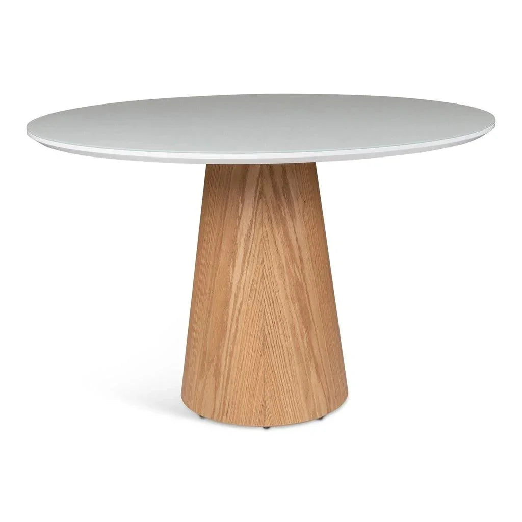 Urbia Mona Lacquered Glass Top Round Dining Table