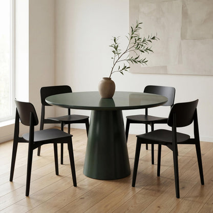 Urbia Mona Lacquered Glass Top Round Dining Table