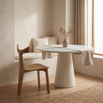 Urbia Mona Lacquered Glass Top Round Dining Table