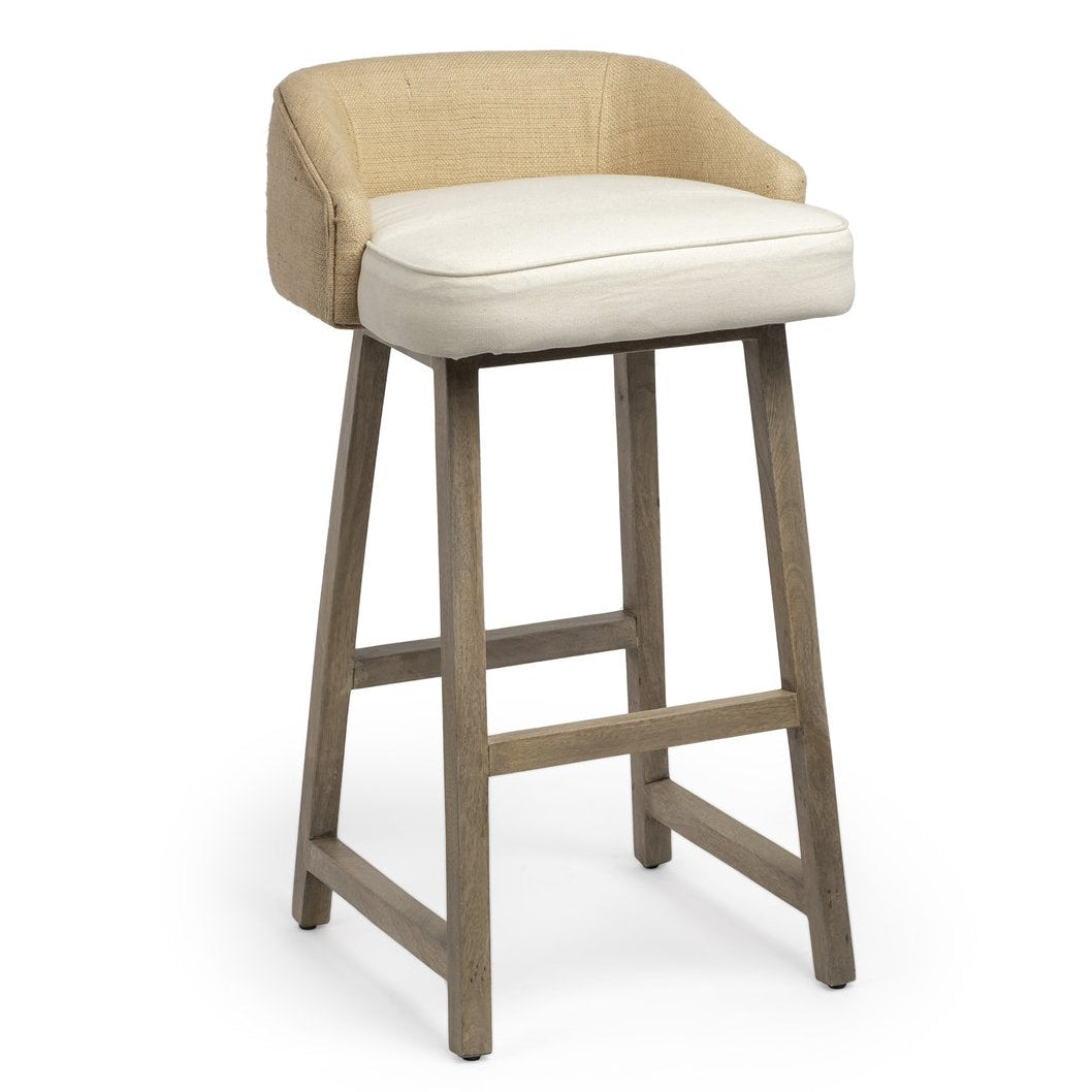 Mercana Monmouth Cream Fabric Bar Stool