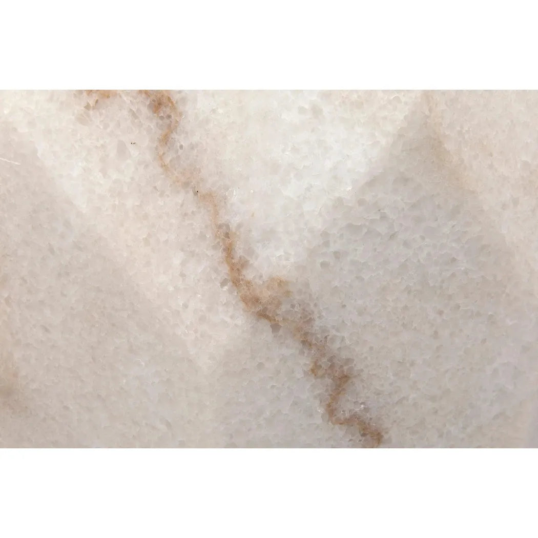 Monolith Marble White Geometric Side Table