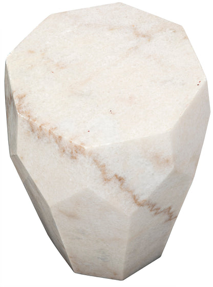 Monolith Marble White Geometric Side Table-Side Tables-Noir-Sideboards and Things