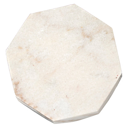 Monolith Marble White Geometric Side Table-Side Tables-Noir-Sideboards and Things