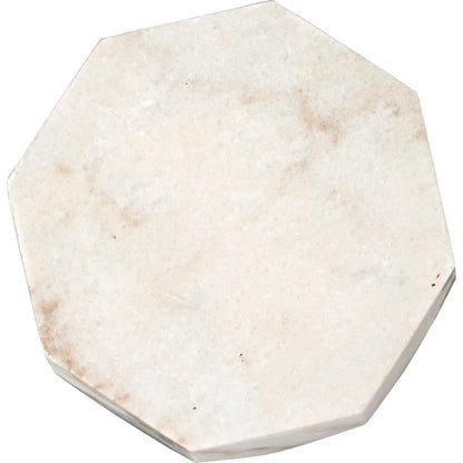 Monolith Marble White Geometric Side Table