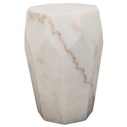 Monolith Marble White Geometric Side Table-Side Tables-Noir-Sideboards and Things