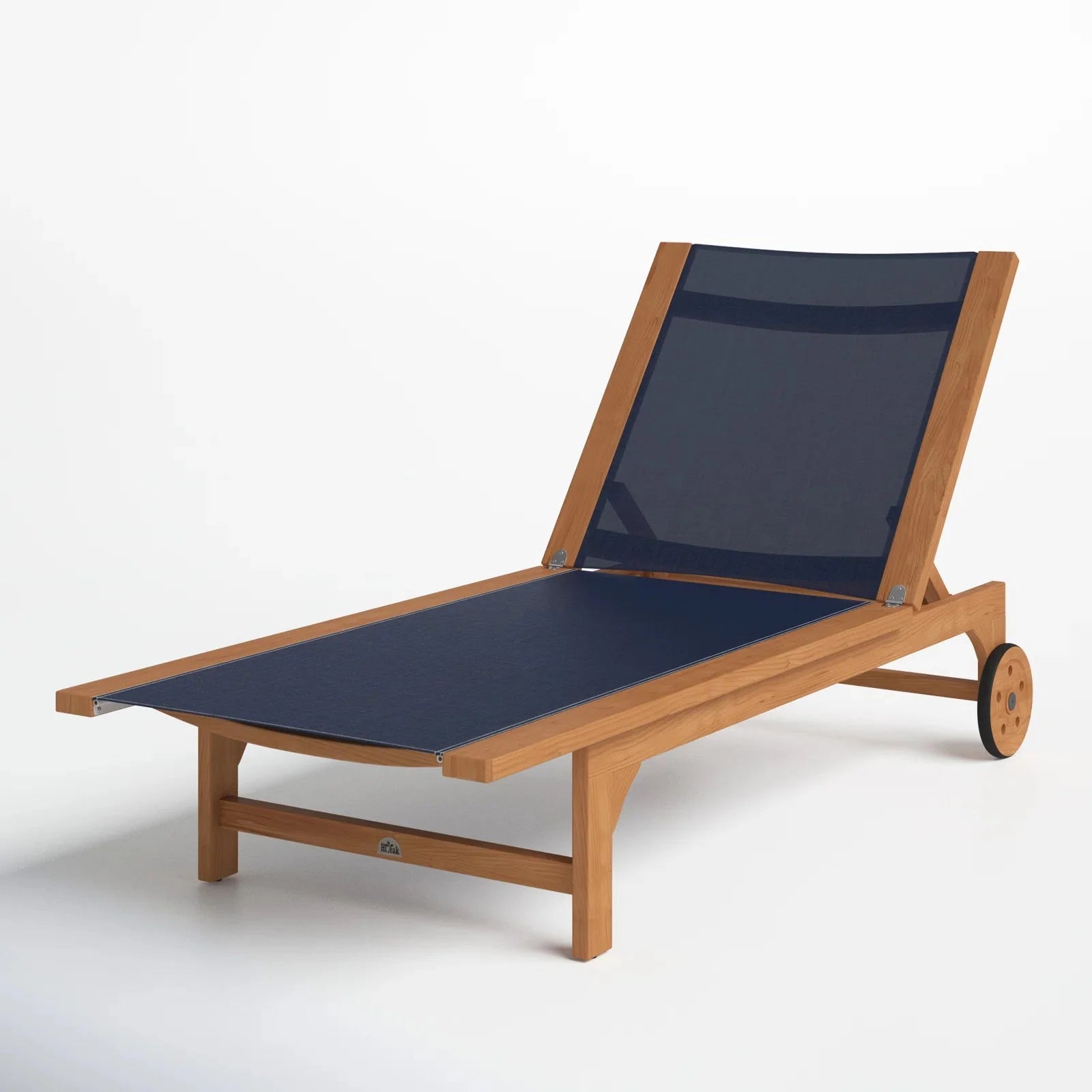 Montauk Teak Outdoor Reclining Sunlounger with Wheels-Outdoor Cabanas & Loungers-HiTeak-Sideboards and Things