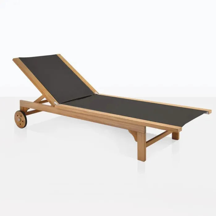 Montauk Teak Outdoor Reclining Sunlounger with Wheels-Outdoor Cabanas & Loungers-HiTeak-Sideboards and Things