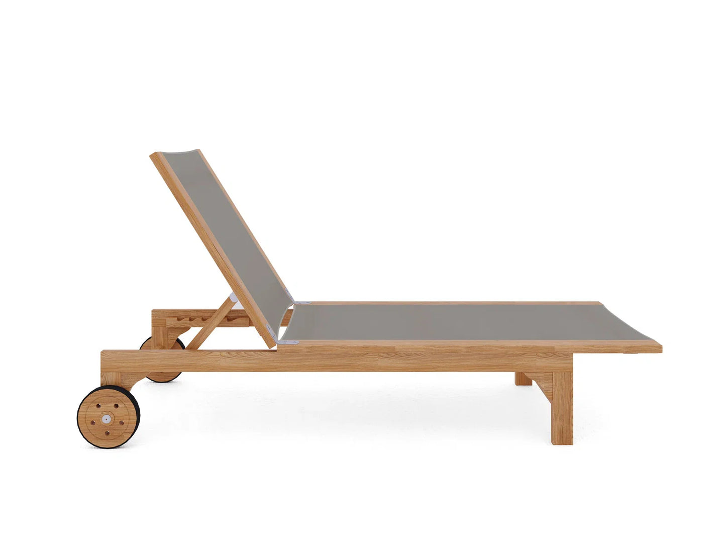 Montauk Teak Outdoor Reclining Sunlounger with Wheels-Outdoor Cabanas & Loungers-HiTeak-Sideboards and Things