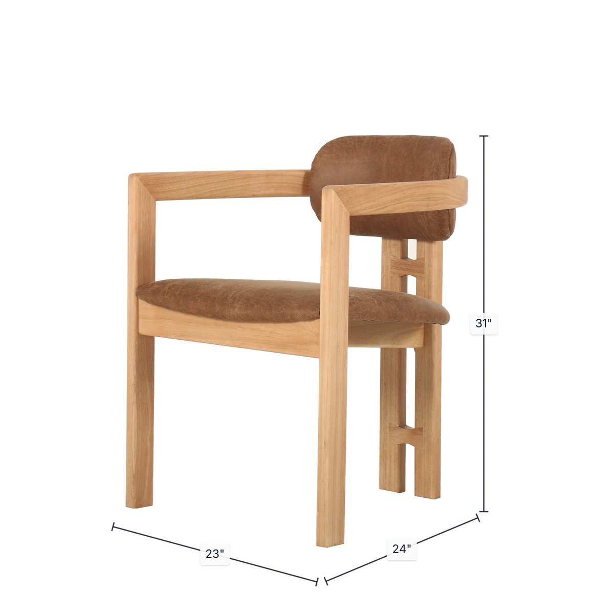 LH Home Monterrey Leather Dining Chair