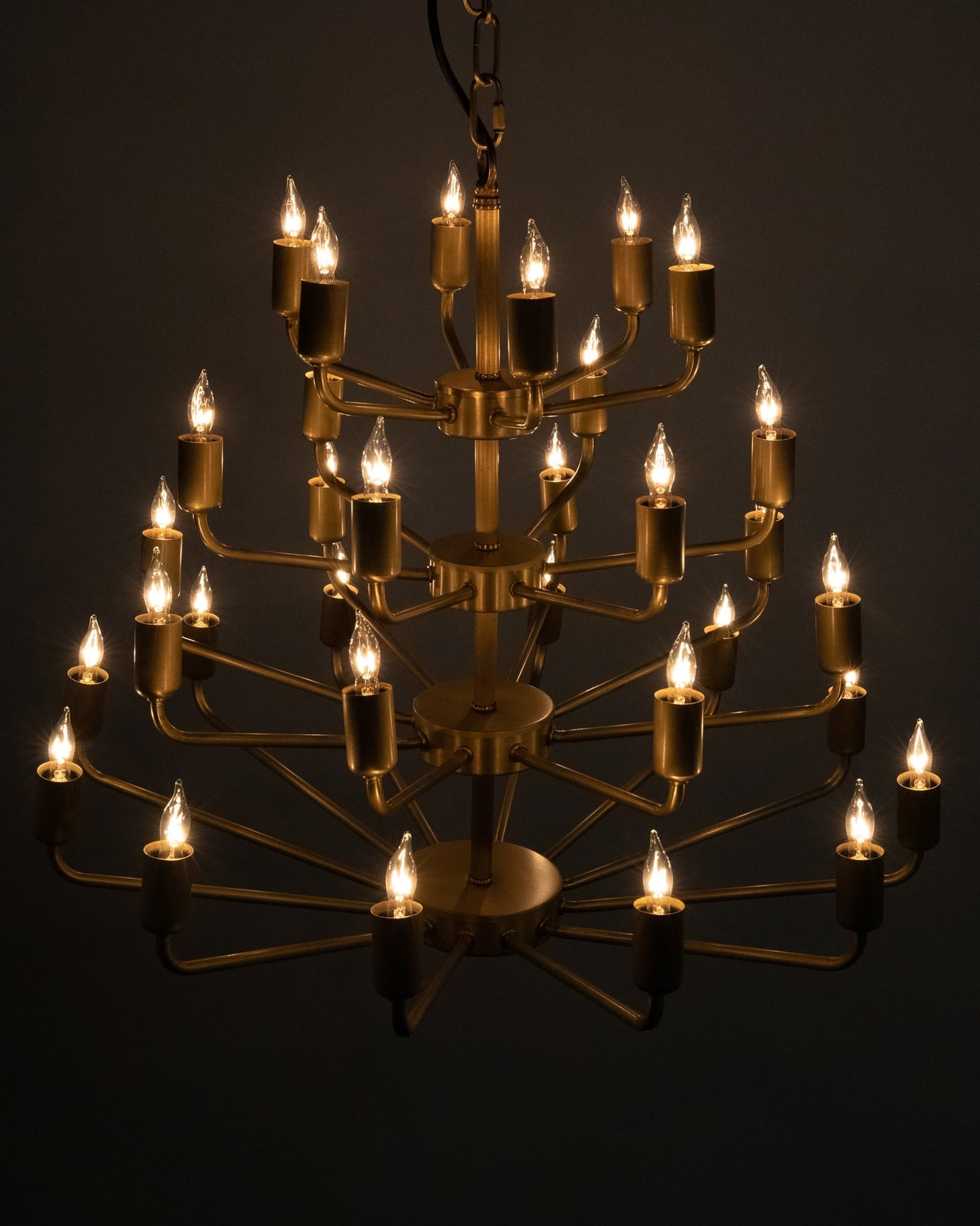 Montoro Metal Chandelier With Antique Brass-Chandeliers-Noir-Sideboards and Things