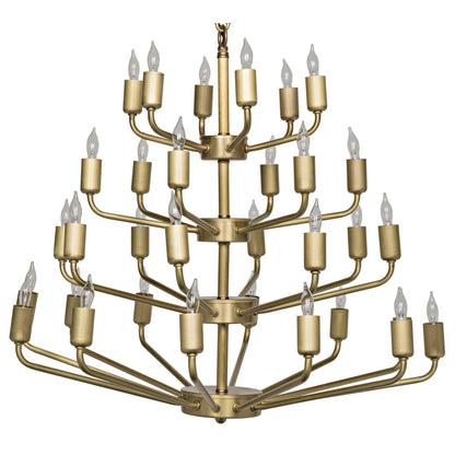 Montoro Metal Chandelier With Antique Brass-Chandeliers-Noir-Sideboards and Things