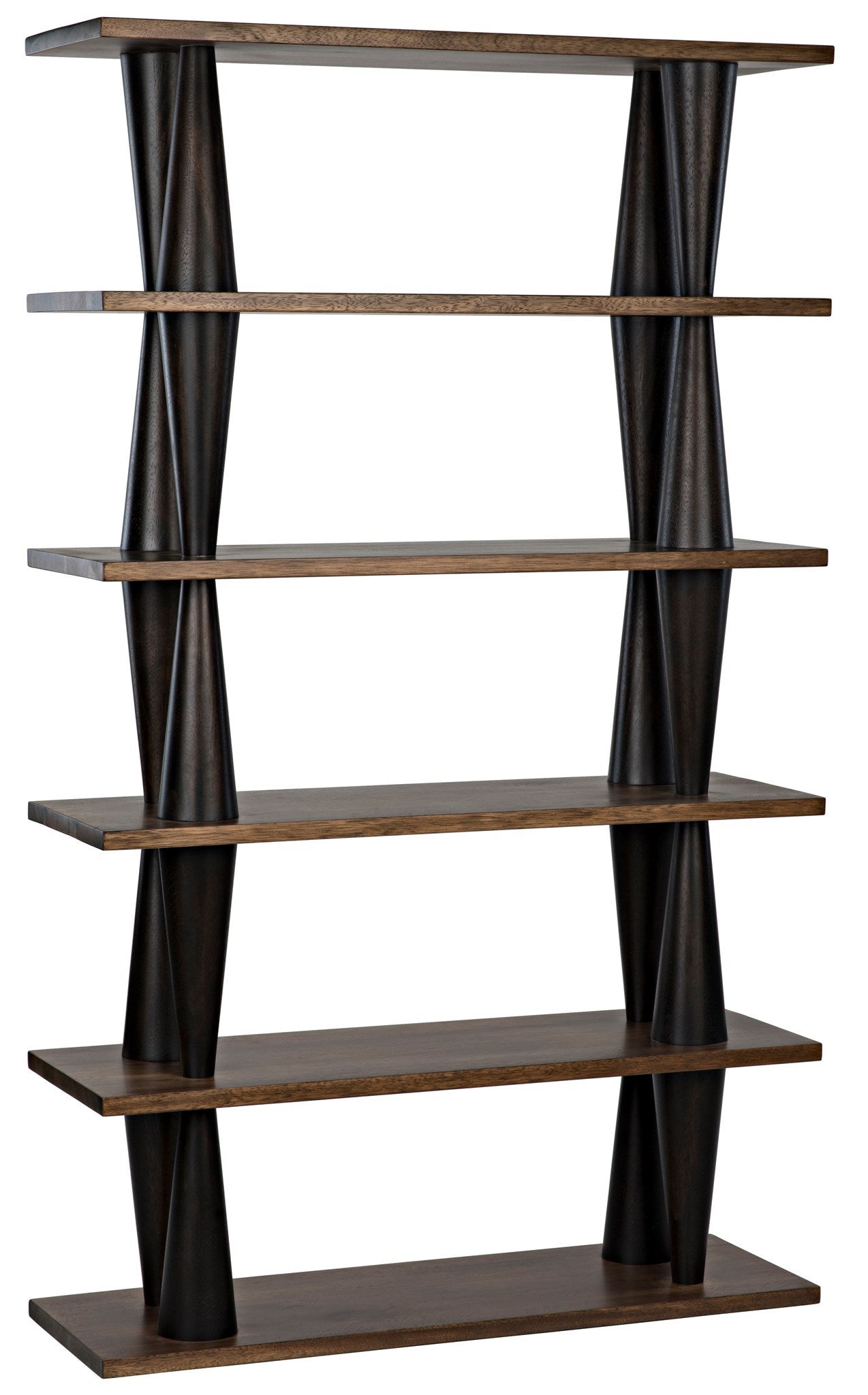 Mood Bookcase, Ebony and Dark Walnut-Bookcases-Noir-Sideboards and Things