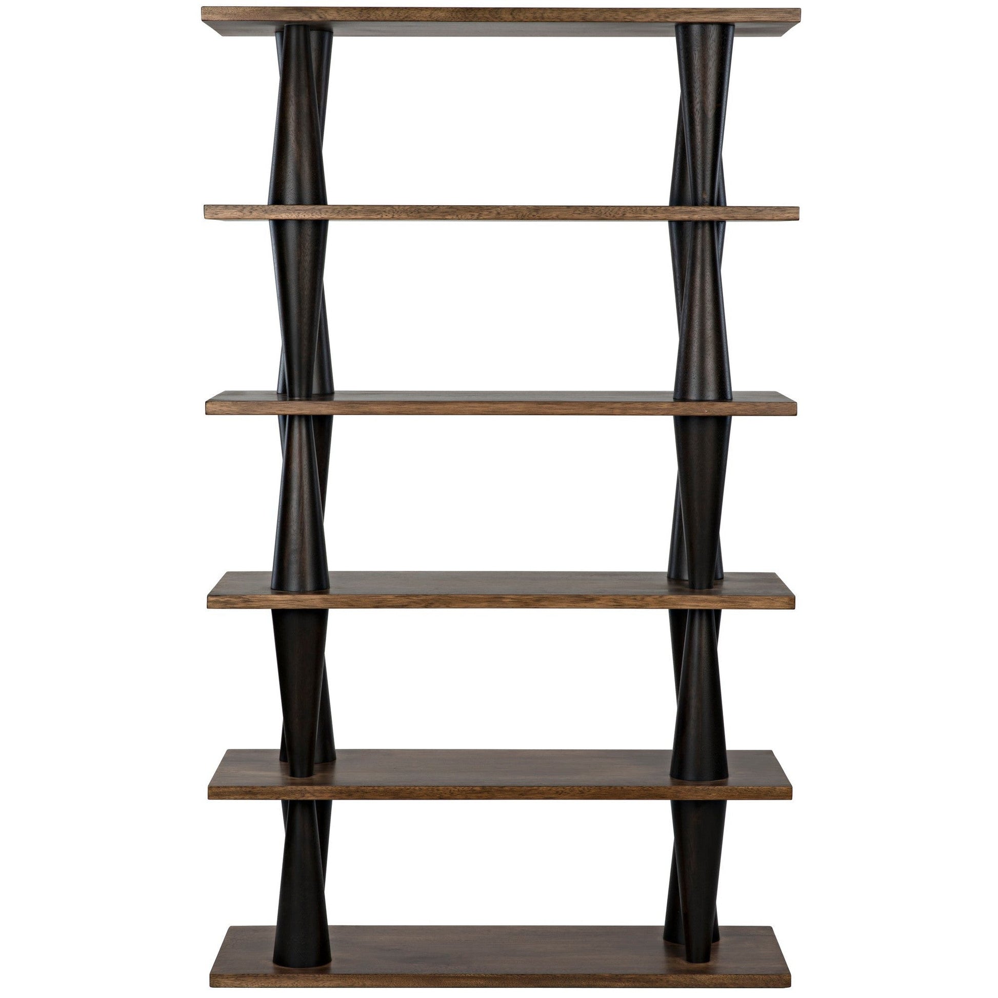 Mood Bookcase, Ebony and Dark Walnut-Bookcases-Noir-Sideboards and Things