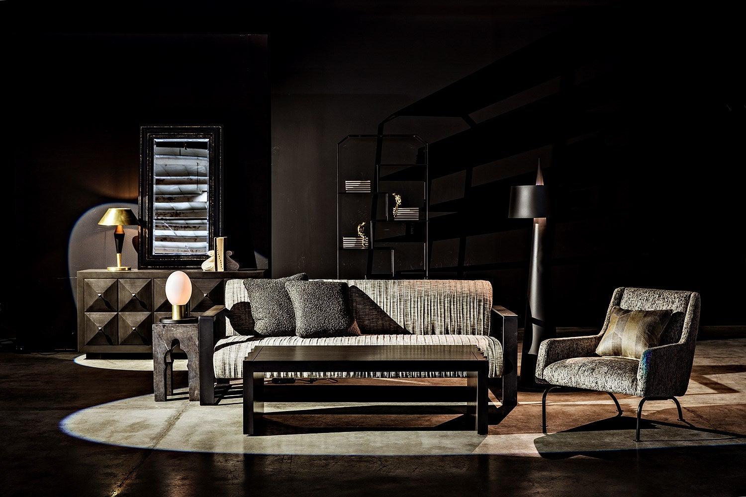 Moray Floor Lamp, Black Steel-Floor Lamps-Noir-Sideboards and Things