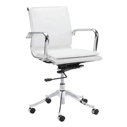 Morgan Leather Office Chair-Office Chairs-SUNPAN-Snow-LOOMLAN
