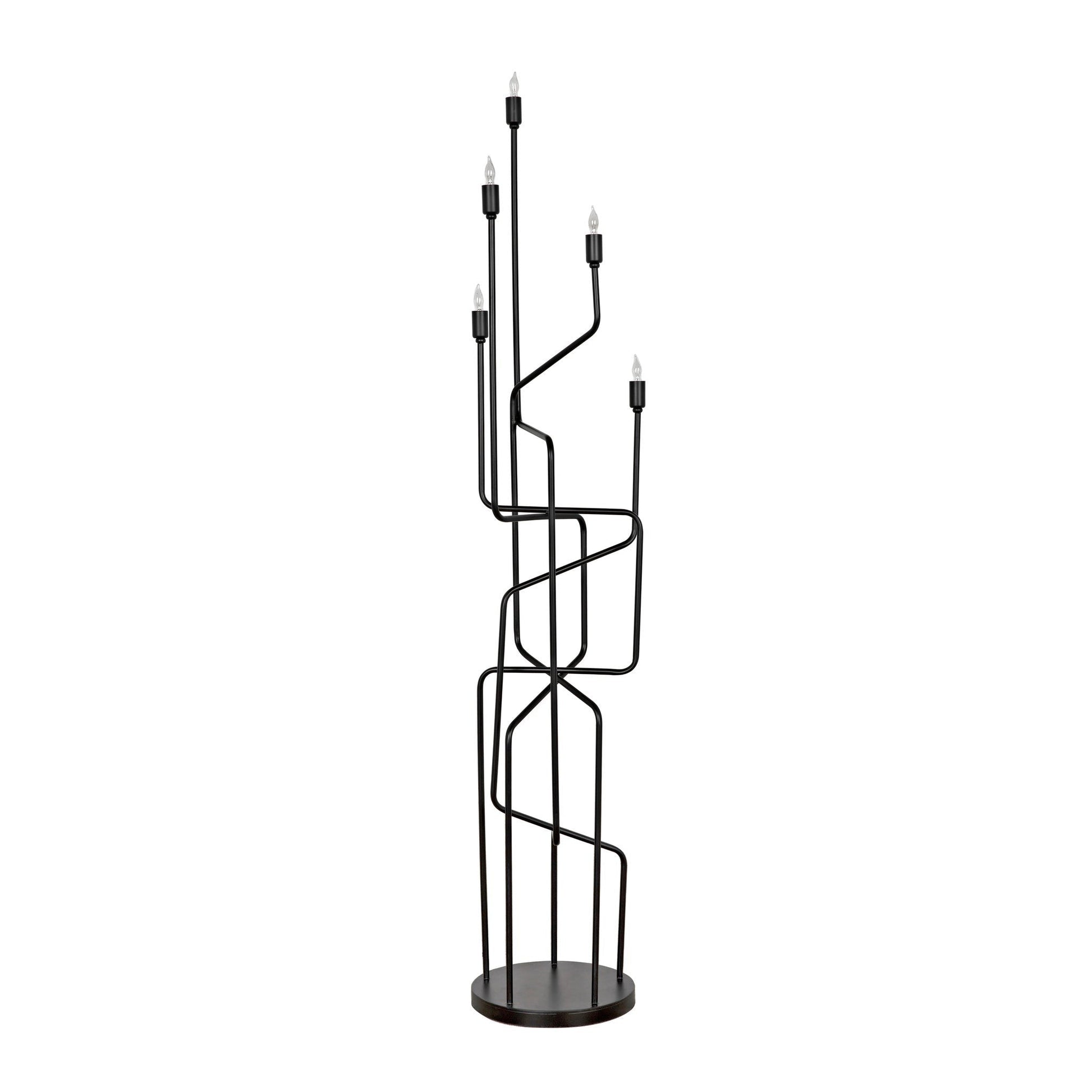 Moriarty Floor Lamp, Black Metal-Floor Lamps-Noir-Sideboards and Things