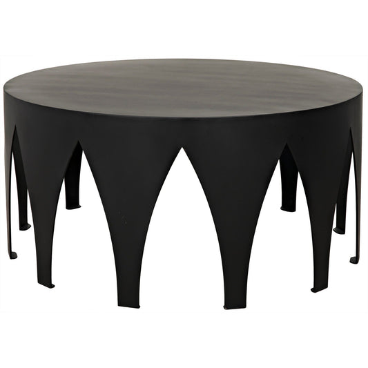 Morocco Black Steel Round Coffee Table-Coffee Tables-Noir-Sideboards and Things