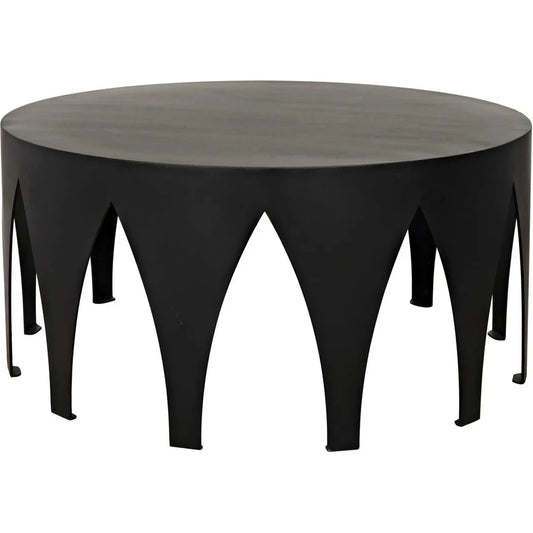 Noir Morocco Black Steel Round Coffee Table