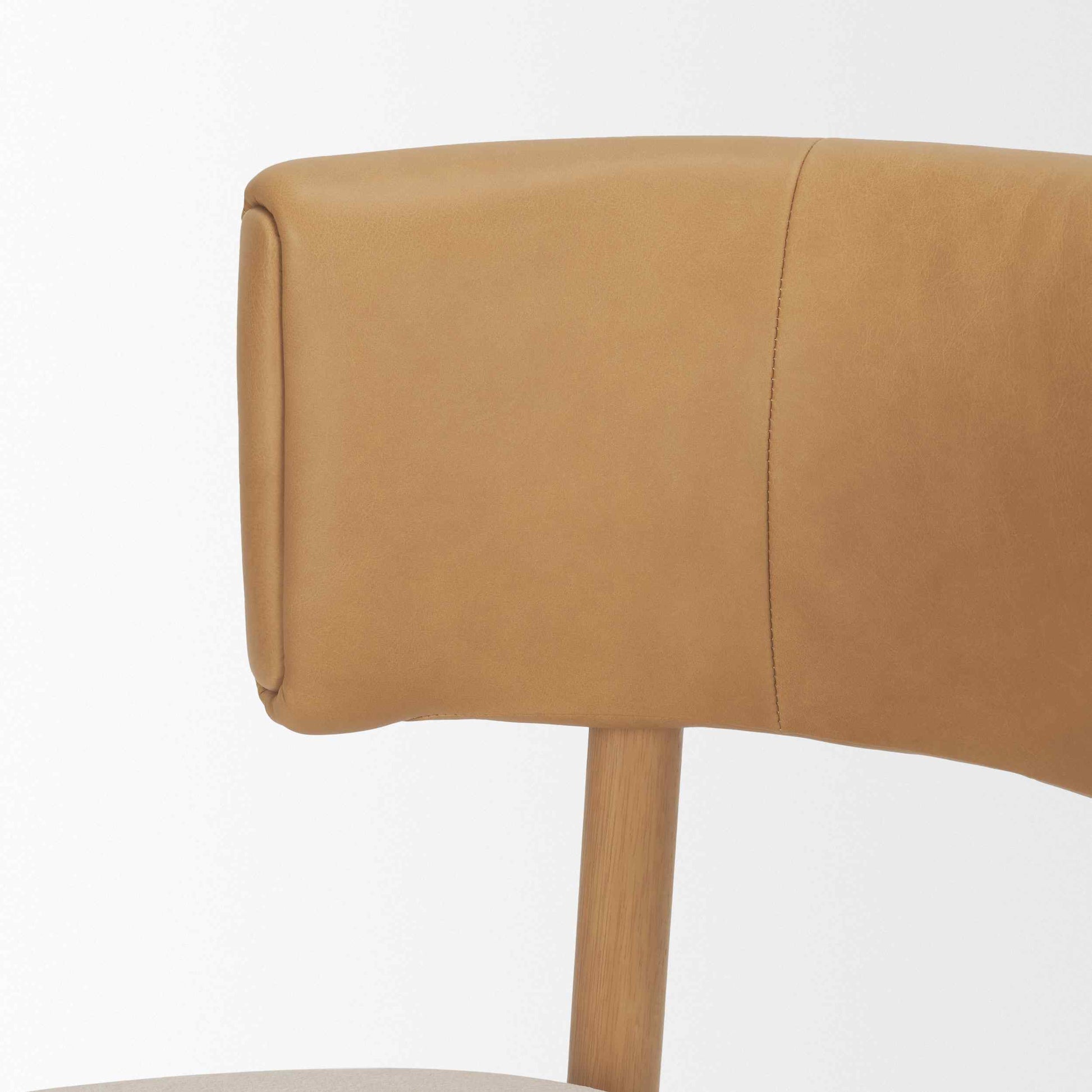 Mercana Motley Tan Leather Armless Dining Chair 2PC