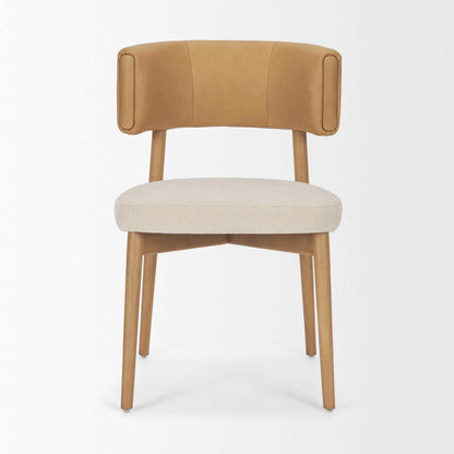 Mercana Motley Tan Leather Armless Dining Chair 2PC