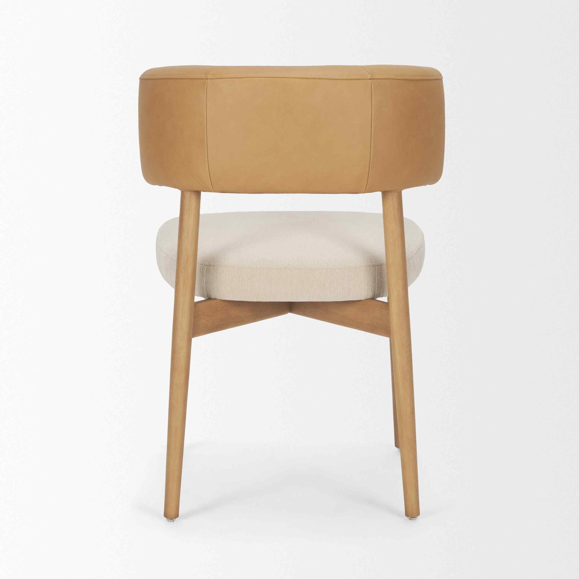 Mercana Motley Tan Leather Armless Dining Chair 2PC