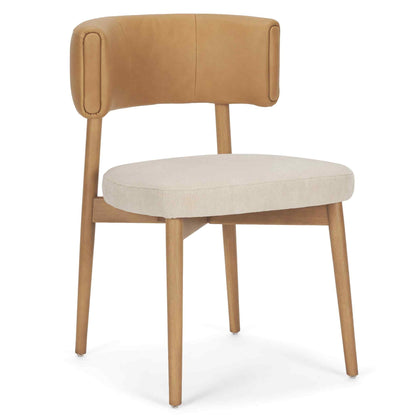 Mercana Motley Tan Leather Armless Dining Chair 2PC