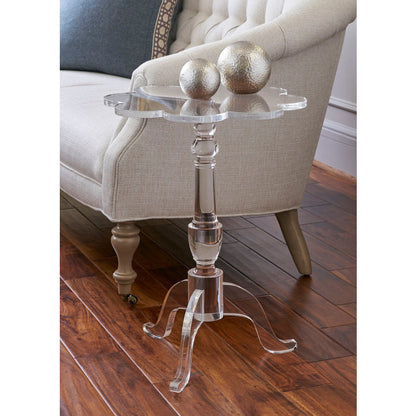 Chelsea House Mount Pleasant Flower Design Top Acrylic Side Table