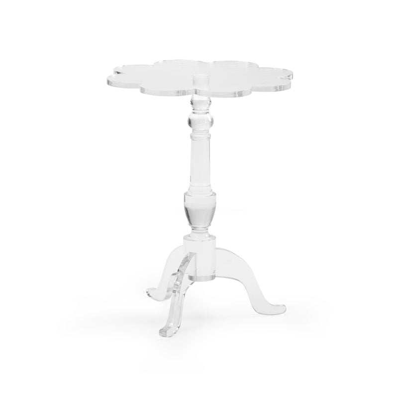 Chelsea House Mount Pleasant Flower Design Top Acrylic Side Table