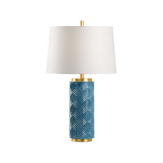 Wildwood Mountain Pine Blue Glaze Ceramic Table Lamp