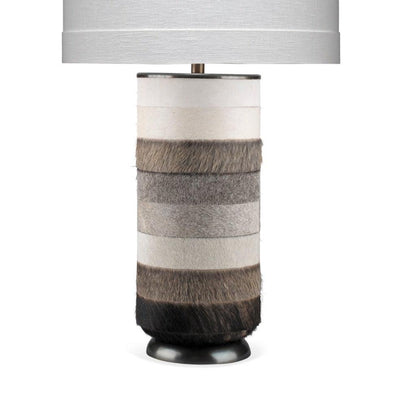 Multi Tone Grey and White Hide Winslow Table Lamp Table Lamps Sideboards and Things By Jamie Young